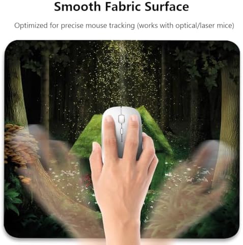 Fantasy Fairy Tale Mouse Pad, Surreal Forest House in Moss Design Desk Mat