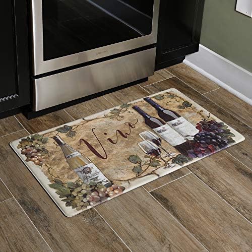 J&V TEXTILES Anti Fatigue Kitchen Mat - Kitchen Mat Cushioned Anti Fatigue, Kitchen Floor Mats Cushioned, Non Slip Waterproof Mat Standing Desk, 20x36x1/2 inches (Vino 10438)