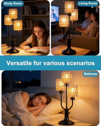 Lightdot Mid Century Modern Table Lamp for Living Room Vintage Dimmable