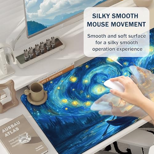 Mouse Pad Gaming - Desk Mat for Keyboard and Mouse - Large Mouse Pad for Desk, Mousepad (35.4" X 15.7") with Non-Slip Base, Desks Pad Mat Office and Home