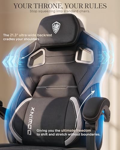 Dowinx Big and Tall Gaming Chair with Footrest, Black