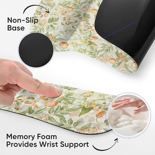 RICHEN Mouse Pad and Keyboard Wrist Rest, 3-in-1 Computer Mousepad and Coaster Set, Non-Slip Keyboard Wrist Rest and Mouse Pad Set Ergonomic Design (FKMWR-53)