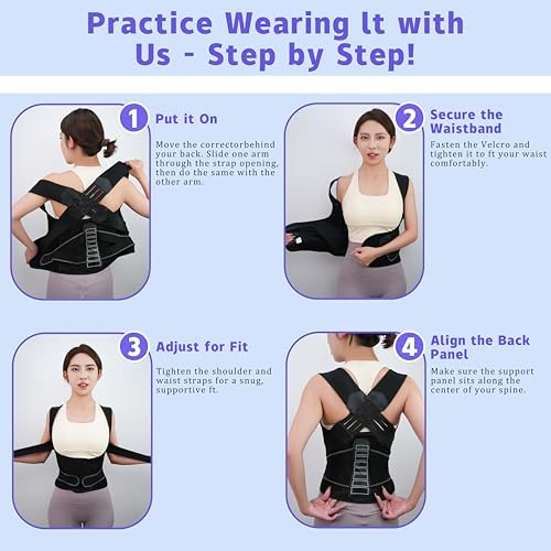 Back Brace Posture Corrector for Women and Men Vertical Alignment System, Lower Back Pain Relief, Back Straighter Instant Posture Corrector - Scoliosis （S）