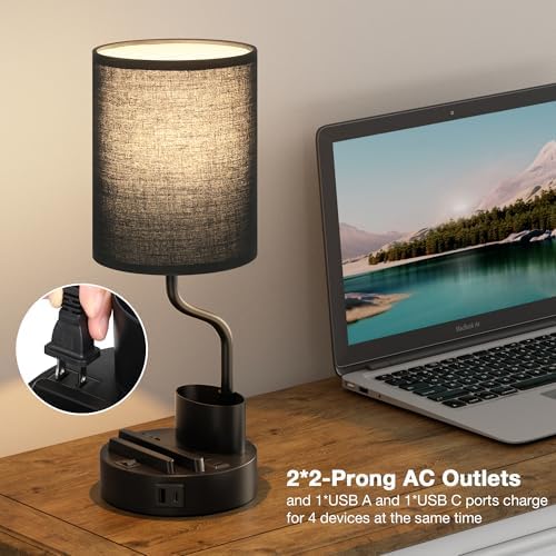 Fenmzee Bedside Lamps for Bedroom Set of 2 - Table Desk Lamp for Nightstand