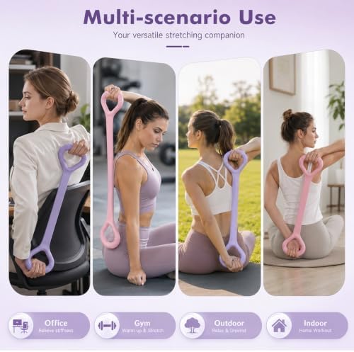 3Pcs Figure 8 Resistance Bands with Handles, Elastic Pull Rope for Home Workout, Yoga, Pilates, Posture Correction & Physical Therapy