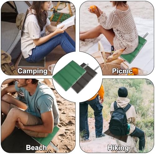 Cosmos 2 Pcs Foldable Seat Cushion Sitting Pad Portable Camping Sit Cushion Sitting Mat Foam Insulated Seat Pad, Waterproof Seating Mat with Strap for Travel Picnic Hiking Fishing