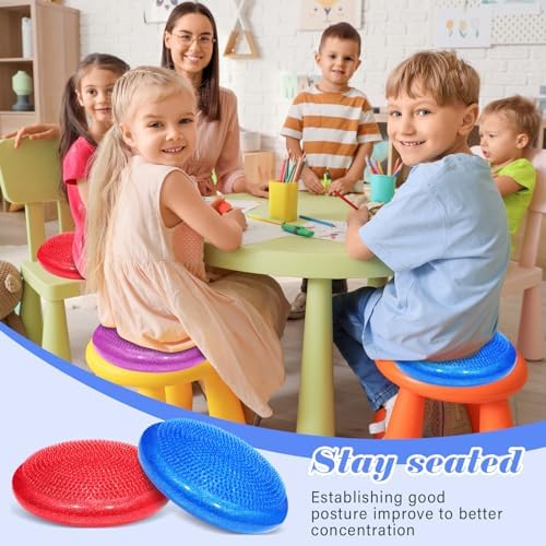 Libima 4 Pcs 13 Inch Glitter Wiggle Seat for Sensory Kids, Vibrant Color