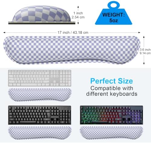 Dapesuom Keyboard Wrist Rest, Memory Foam, Ergonomic, Gaming,Lilac Grey