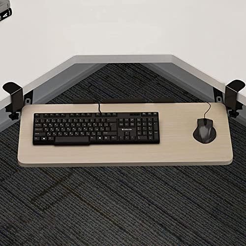 Keyboard Stand for Corner L Shaped Desk - Slide Out Tray with Hidden Drawers - No Drilling Needed - Swivel Clips - 3 Color Options