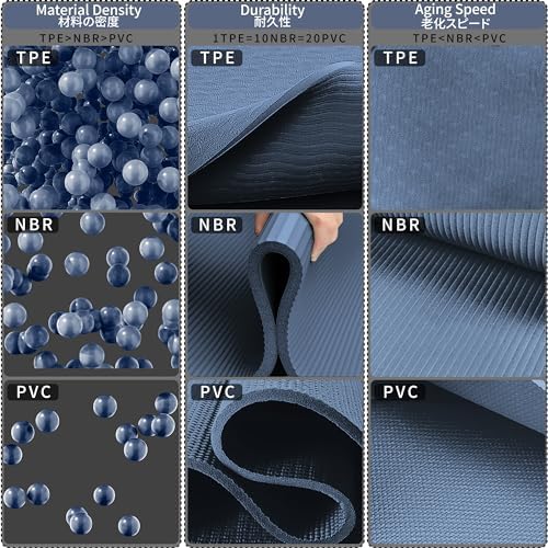 Readaeer Foldable Yoga Mat for Travel Folding Yoga Mat 6mm Thick with Carrying Bag, Non-Slip TPE Exercise Pilates Mat for 72" L x 24" W x 0.24 Inch