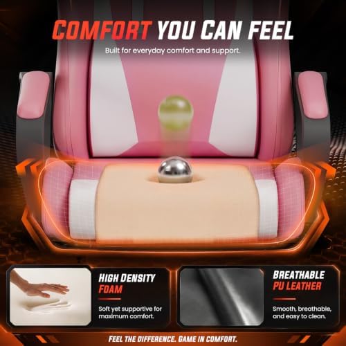 PayLessHere | Gaming Chair | Pink | with Adjustable Lumbar Support