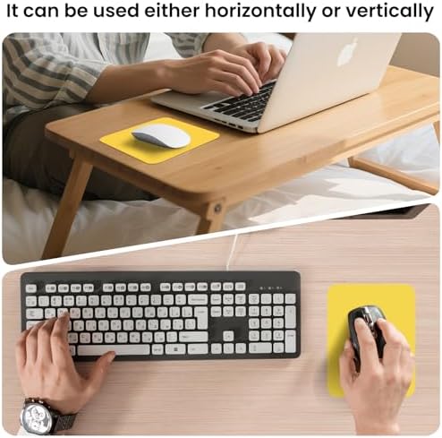 Small Mouse Pad 6 x 8 Inch, Horizontal and Vertical Flexible use. Great for Traveling, Wireless laptops, Keyboard Trays, Offices, etc. (Yellow)