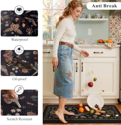 LEEVAN Anti Fatigue Kitchen Mats for Floor, Cushioned Kitchen Mat Set 2PCS