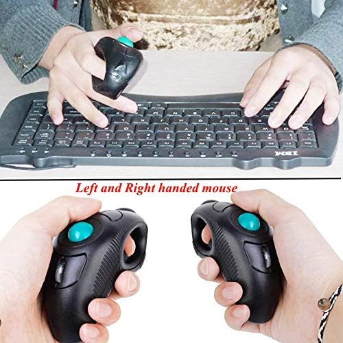 EIGIIS Wireless 2.4G USB Ergonomic Trackball Handheld Finger Mouse