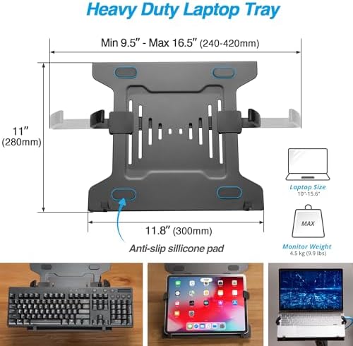 AVLT Laptop & Monitor Arm Pole Top Mount for 17-38" Screens - Black