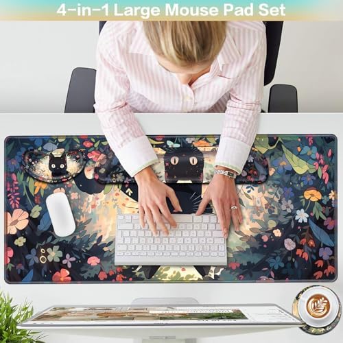 4-in-1 Mouse Pad Anime, Mouse Pad with Wrist Rest,