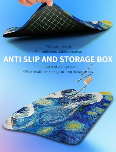 Ergonomic Wave Wrist Rest with Keyboard Stand, Cushioned Palm Rest, Comfortable Integrated Memory Foam for Natural Typing and Relieve Wrist Pain, Starry Night Waves