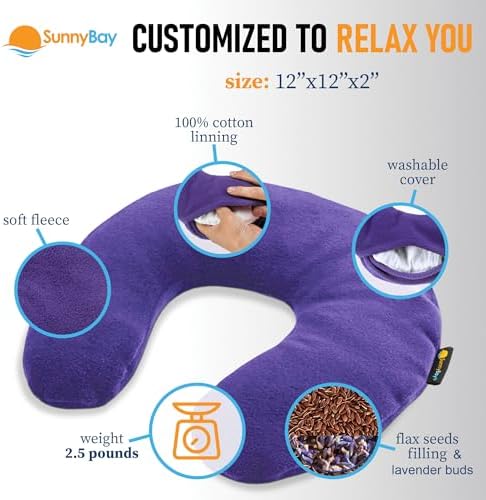SunnyBay Lavender Microwavable Heating Pad, Neck Pillow, 2.5 lb, Purple
