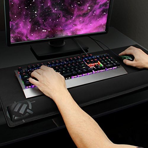 ENHANCE XXL Large Mouse Pad for Desk with 2XL Ergonomic Memory Foam Wrist Rest Support (31.5 x 13.78 x 1 inches) - Desk Pad with Anti-Fray Stitching & Soft Cushion Mat Surface, Designed in the U.S.