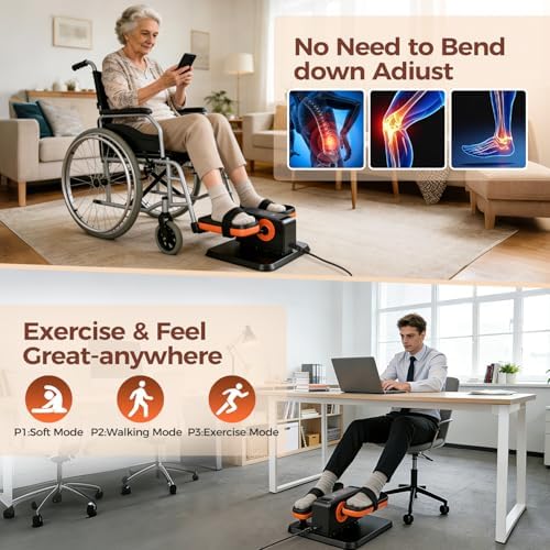 ESL Under Desk Elliptical, Electric Elliptical Leg Exerciser for Seniors
