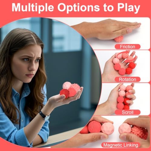 BUSOHA Silicone Magnetic Fidget Balls - 8 Pack Fidget Toys for Adult