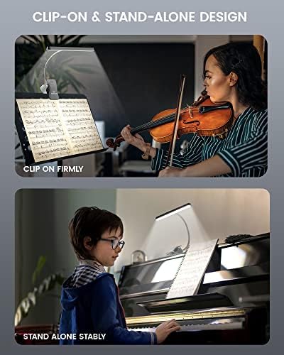 Glocusent Rechargeable Music Stand Light, 4000mAh Piano Light with EVA Case