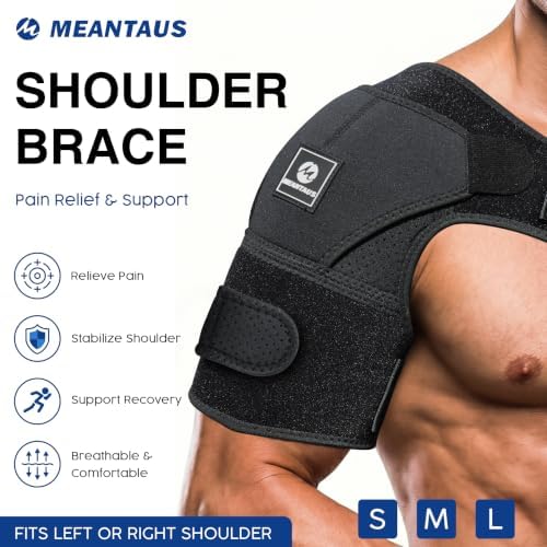 Shoulder Brace for Men & Women, Adjustable Shoulder Support (M)