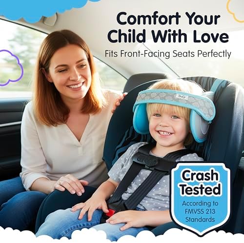 NapUp Car Seat Head Support for Toddler - Anti-Bobbing Head Holder - Teal