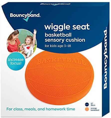 Shaped Wiggle Seats by Bouncyband–Orange Basketball, 13”x13”x2.2”