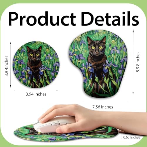 iRudyard 2Pcs Rubber Coasters Mouse Pad Wrist Support Pu Anti Scratch Scald