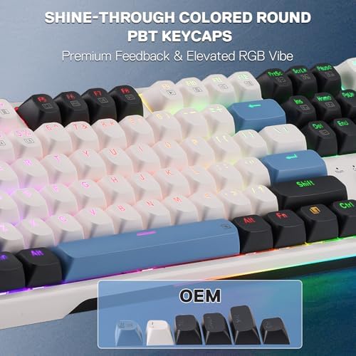 Redragon K668 108-Key Hot-Swap Wired RGB Gaming Keyboard, Extra 4 Hotkeys