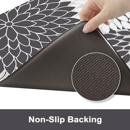 KIMODE Half Circle Anti Fatigue Mats for Kitchen Floor Rug Sets of 2