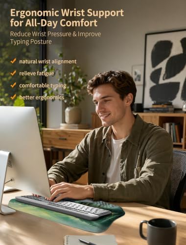 Ergonomic Keyboard Wrist Rest Pad with Wrist Support Misty Forest