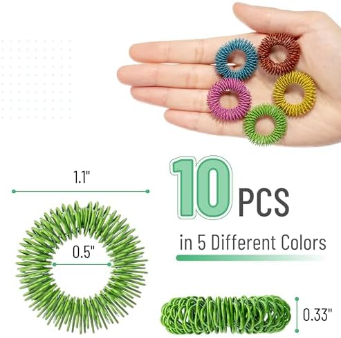 Mr. Pen- Spiky Sensory Rings, 10 Pack, Colorful