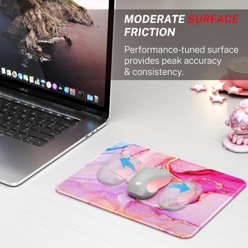 MROCO Essential Office & Gaming Mouse Pad, 8.5 x 11 Inch, Pink Marble