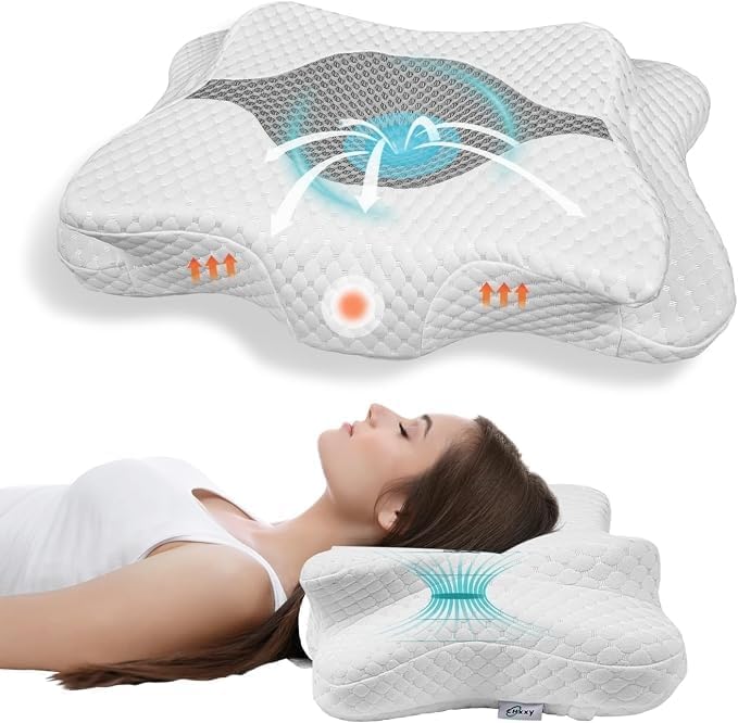 CHxxy Memory Foam Pillows, Cervical Pillow for Neck & Shoulder Pain Relief