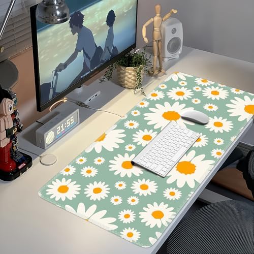 iCasso Desk Mat, Desk Matt for Desktop, Cute Desk Pad Mat, Daisy