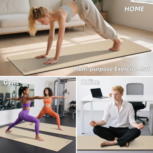 ILILI 10mm Extra Thick, TPE Yoga Mat, 76×28 Inch Extra Long, Carrying Strap
