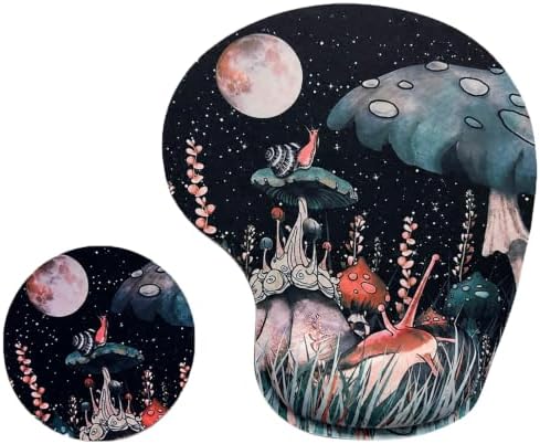 Mouse Pad with Wrist Support, Ergonomic Mouse Pads with Memory Foam Wrist Rest, Easy Typing Pain Relief, Comfortable Home Office Computer Wrist Support Pads for Working Studying Gaming, Snail