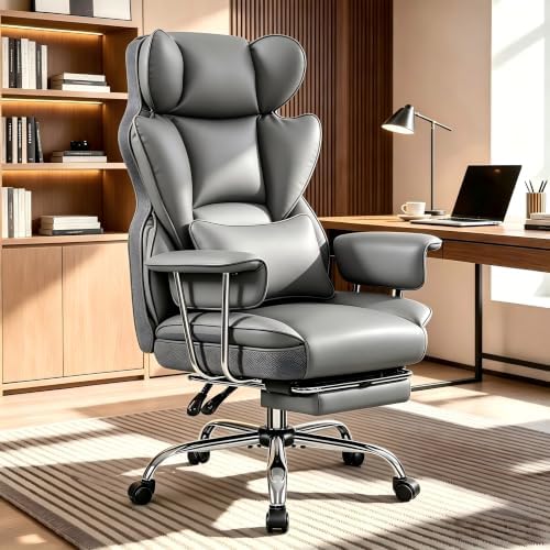 Big and Tall Office Chair, High Back Gaming Chair with Footrest