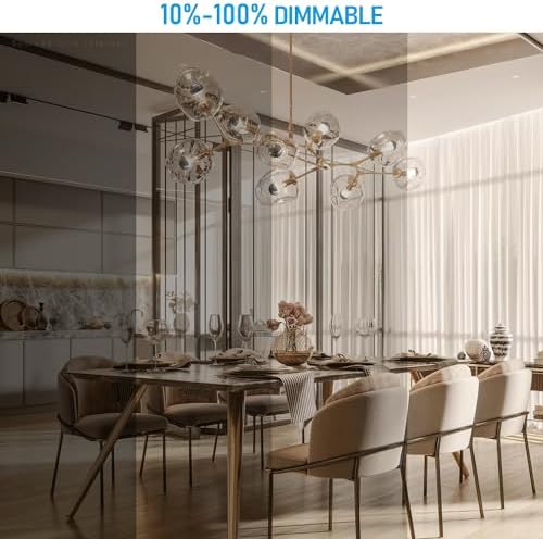 TORCHSTAR 4-Pack A19 Dimmable Half Chrome Light Bulb UL Listed 2700K Silver