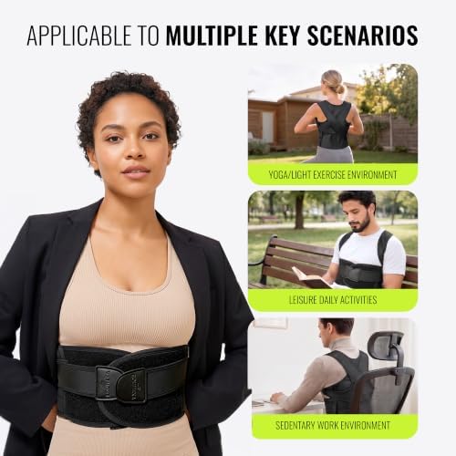 Posture Corrector for Back for Women and Men + 2 Compression Wristbands - Adjustable & Breathable Spine Support - Neck & Shoulder Comfort (X-Large)