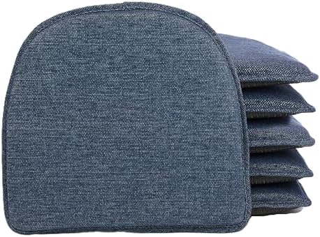 Klear Vu Raindrop The Gripper Non Slip Chair Cushions, Soft & Comfortable Seat Pad, Sitting Pillow for Kitchen, Dining or Office, 6 Count (Pack of 1), Blue