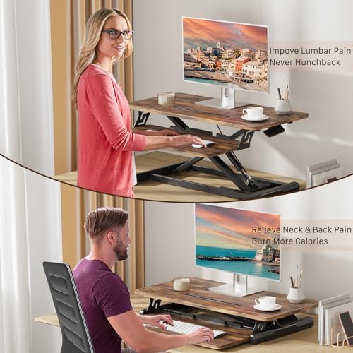 JOY worker Standing Desk Converter, 32" Height Adjustable Sit Stand Riser