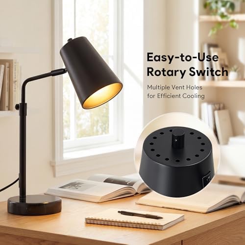 VONLUCE Desk Lamp with LED Bulb, Adjustable 20" Table Lamp for Home Office