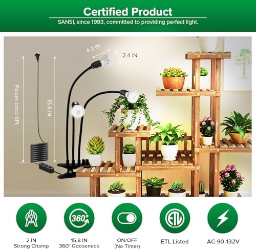 SANSI LED Grow Lights for Indoor Plants, 450W Full Spectrum Plant Light