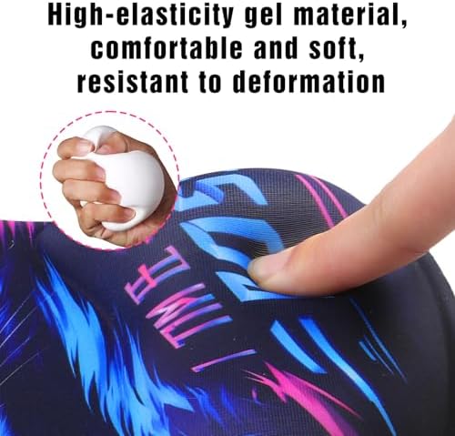 Ergonomic Mouse Pad with Wrist Rest - Gel Wrist Support Mousepad with Non-Slip PU Base for Computer, Laptop, Office & Home