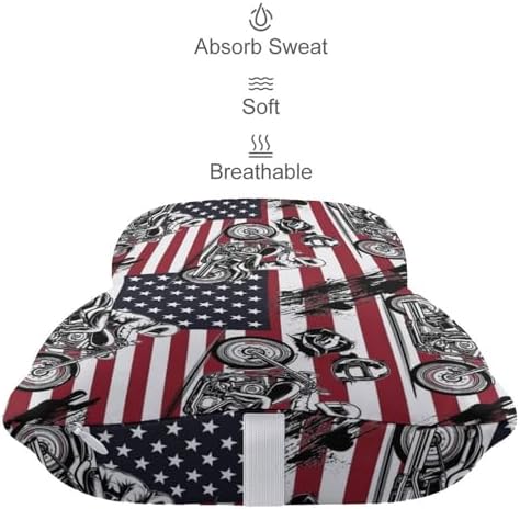 2 Pcs Comfortable Car Neck Pillow Dirt Bike Motocross American Flag Memory Foam Headrest Cushion for Car Airplane Office Sleeping
