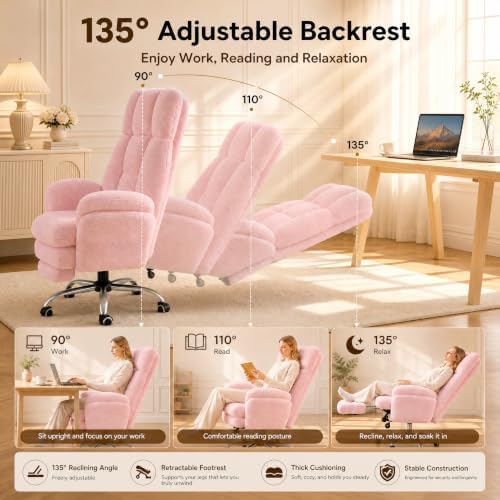 Big and Tall Office Chair with Foot Rest & Flip Armrests