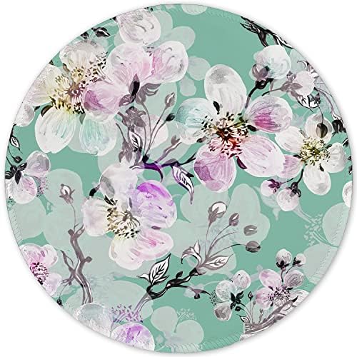 ITNRSIIET Round Mouse Pad with Stitched Edge Premium-Textured Waterproof Non-Slip Rubber Base Desktop Protection Mat Diameter 8.7 inches, Beautiful Flower Art